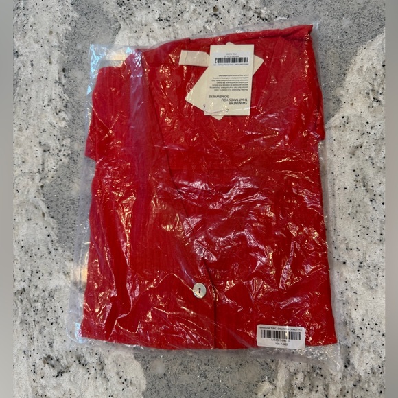 Monday Swimwear BARCELONA TUNIC - CHILI PEPPER CRINKLE LINEN Size P/S - Picture 3 of 5